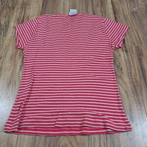 Vintage Red White Lacoste Womens Short Sleeve Shirt size 38/small